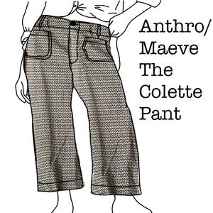 Anthropologie Maeve plus The Colette pants size 26W black and ivory wide crop